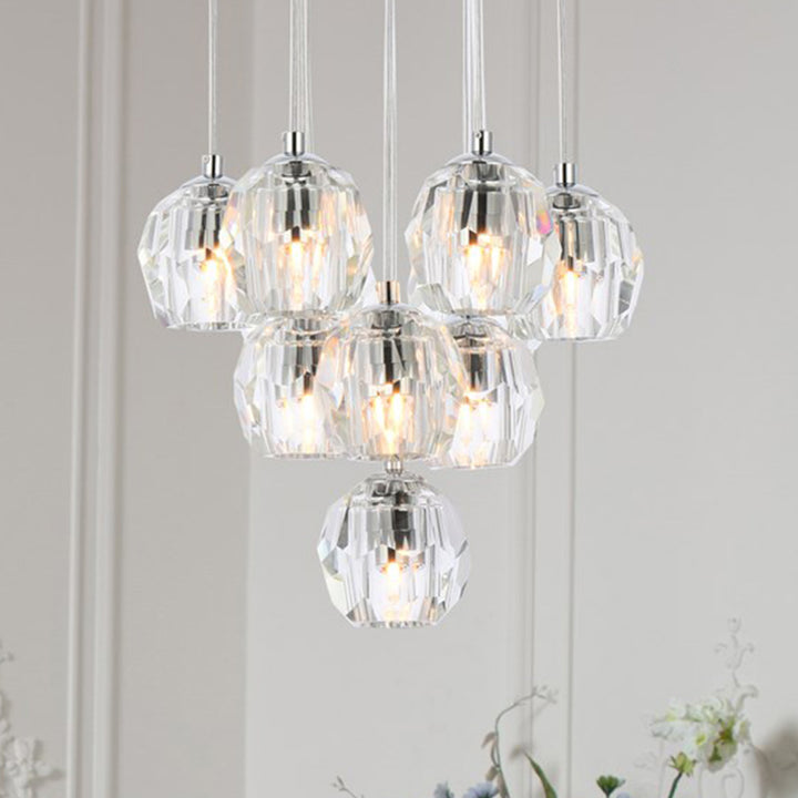 10 Lights Chrome Pendant Chrome Finish - LIGHTING by Joshua Marshal