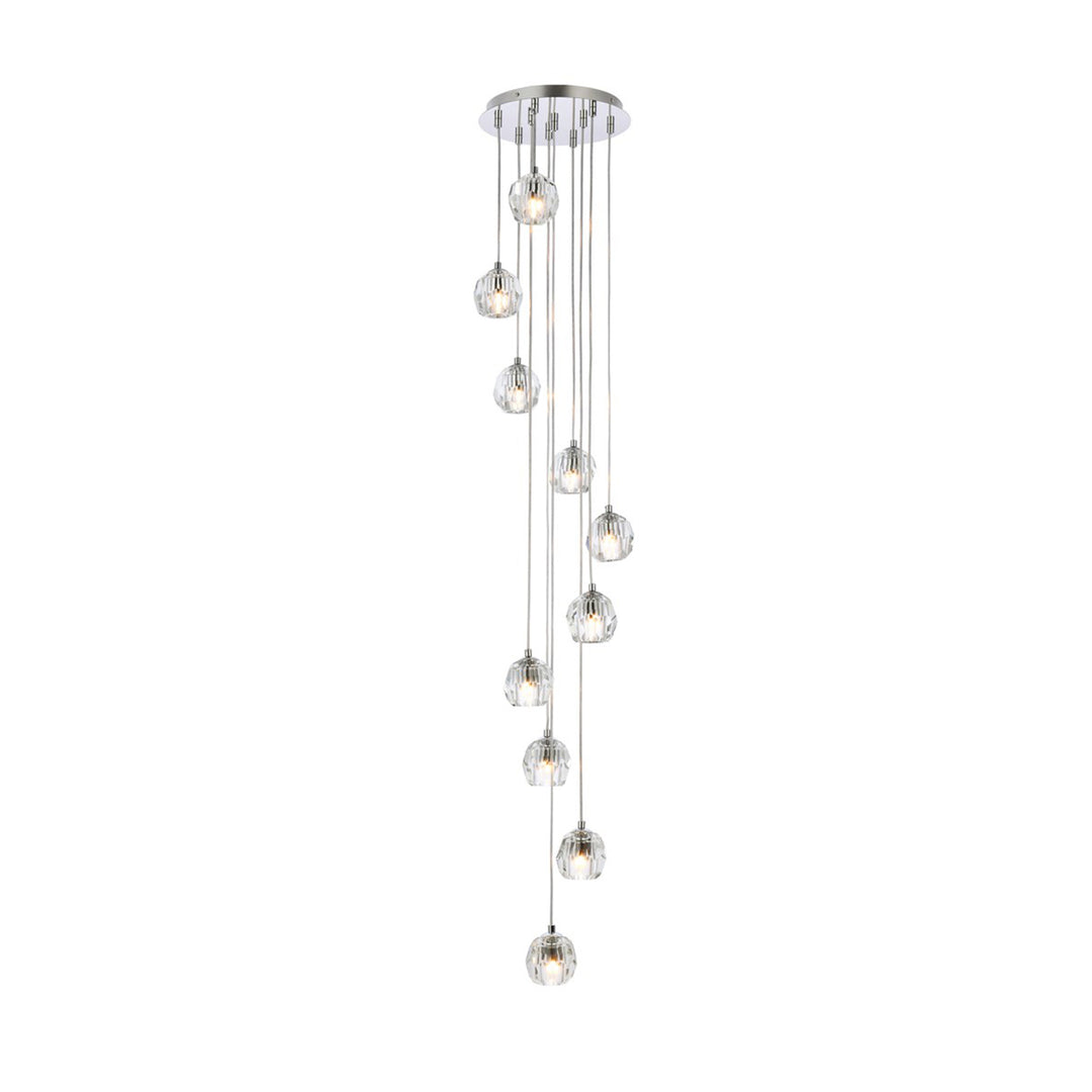 10 Lights Chrome Pendant - View 3 - Joshua Marshal