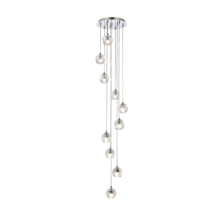 10 Lights Chrome Pendant - View 3 - Joshua Marshal