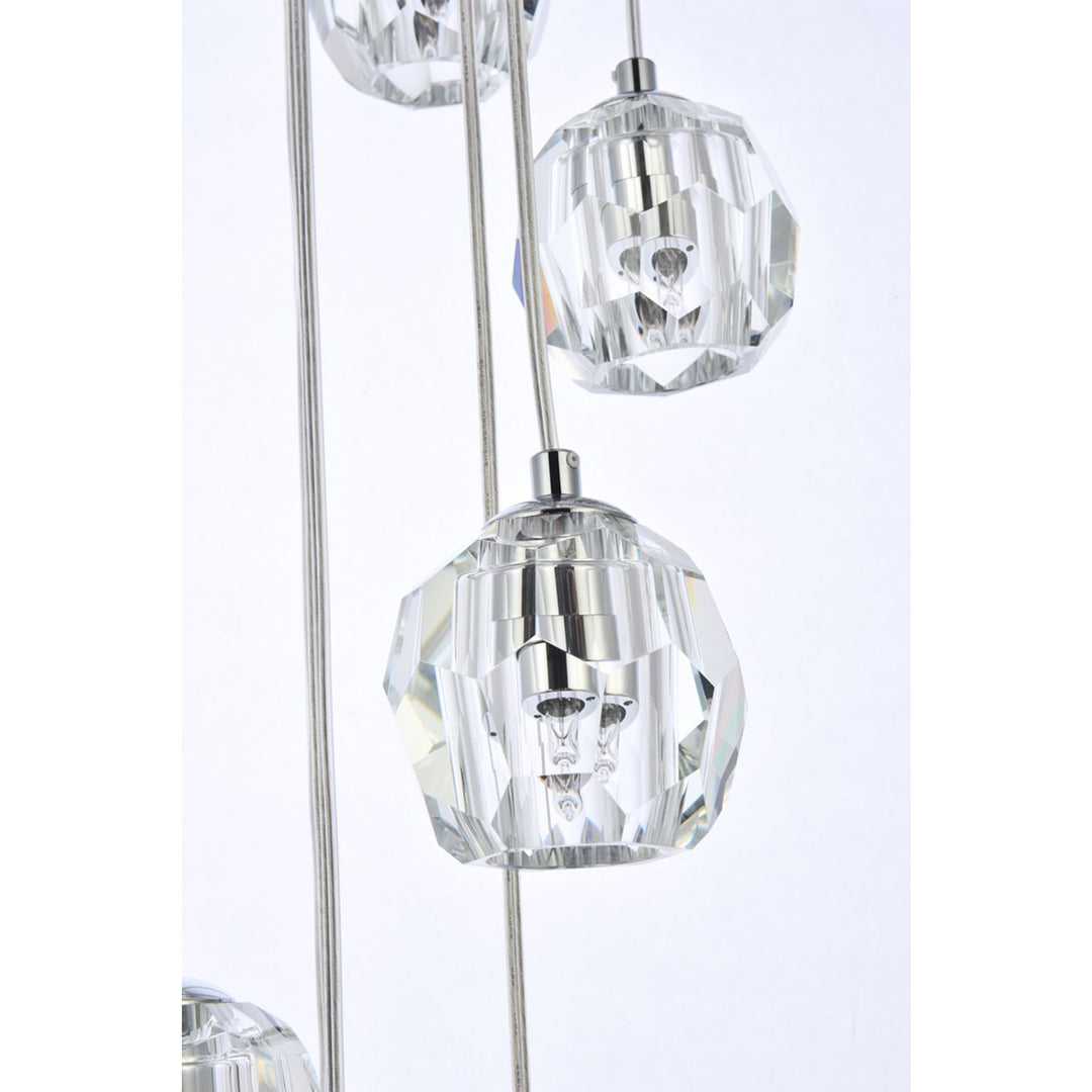 10 Lights Chrome Pendant - View 6 - Joshua Marshal