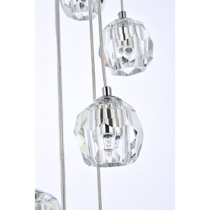 10 Lights Chrome Pendant - View 6 - Joshua Marshal