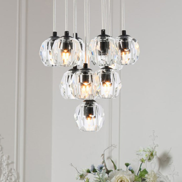 10 Lights Black Pendant Black Finish - LIGHTING by Joshua Marshal