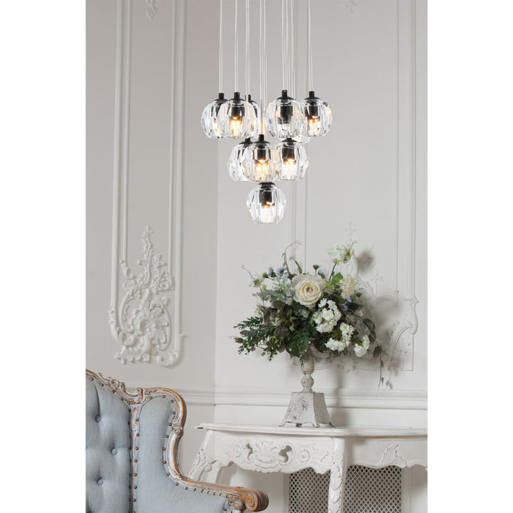 10 Lights Black Pendant - View 2 - Joshua Marshal