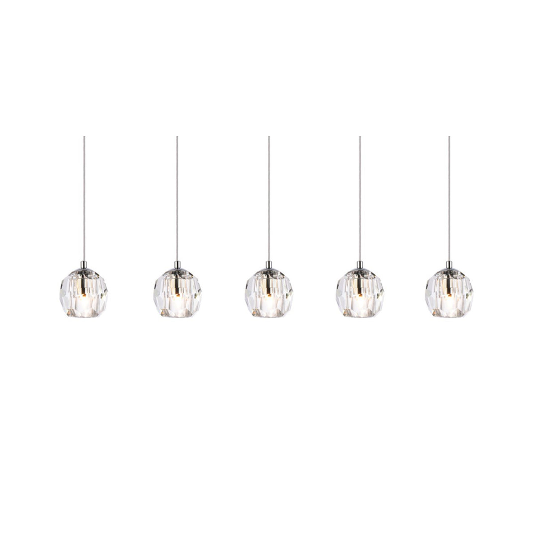 5 Lights Chrome Pendant - View 4 - Joshua Marshal