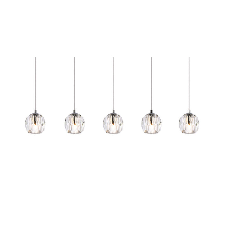 5 Lights Chrome Pendant - View 4 - Joshua Marshal