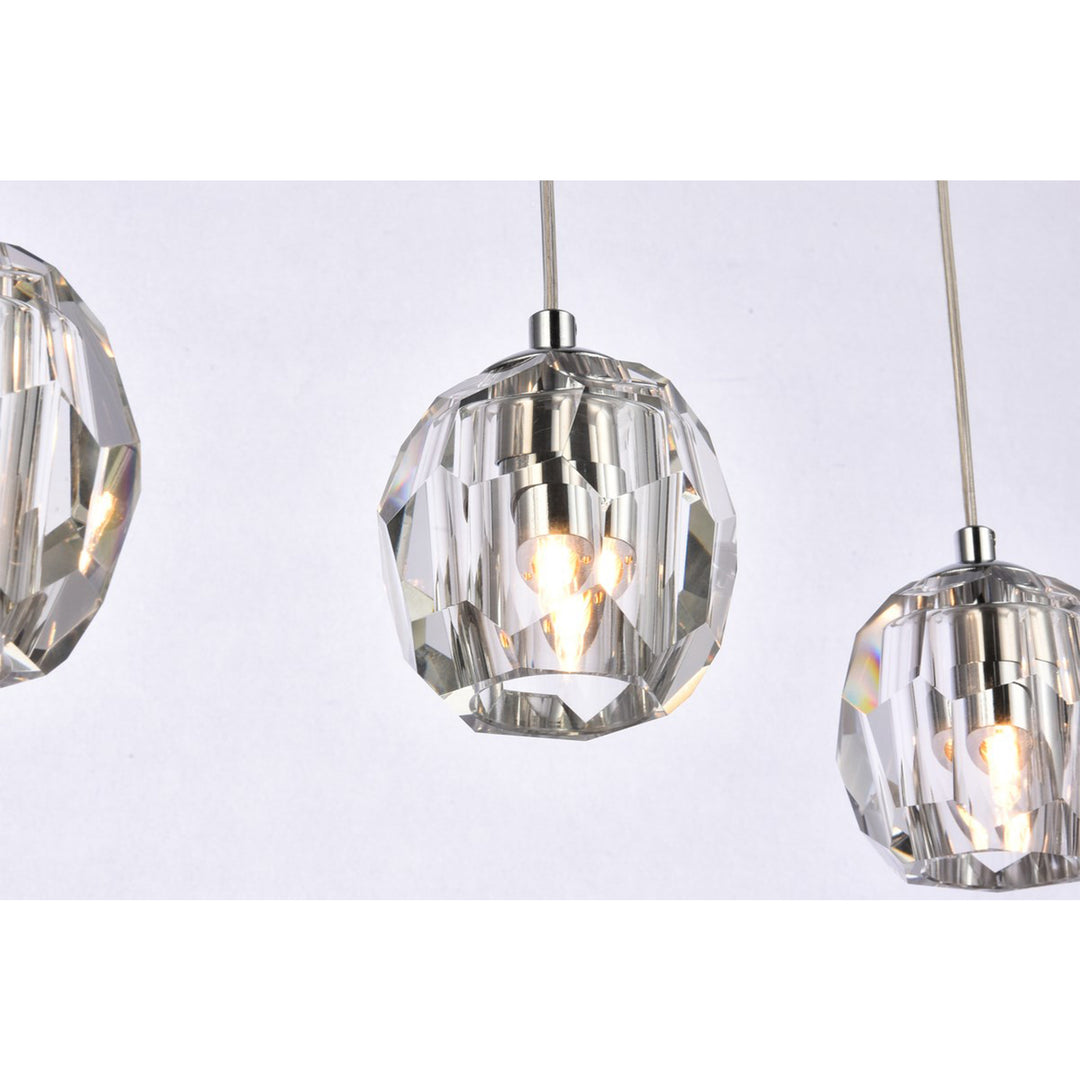 5 Lights Chrome Pendant - View 5 - Joshua Marshal