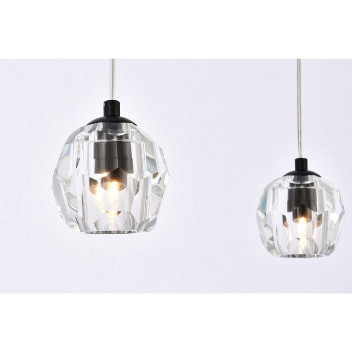 5 Lights Black Pendant - View 5 - Joshua Marshal