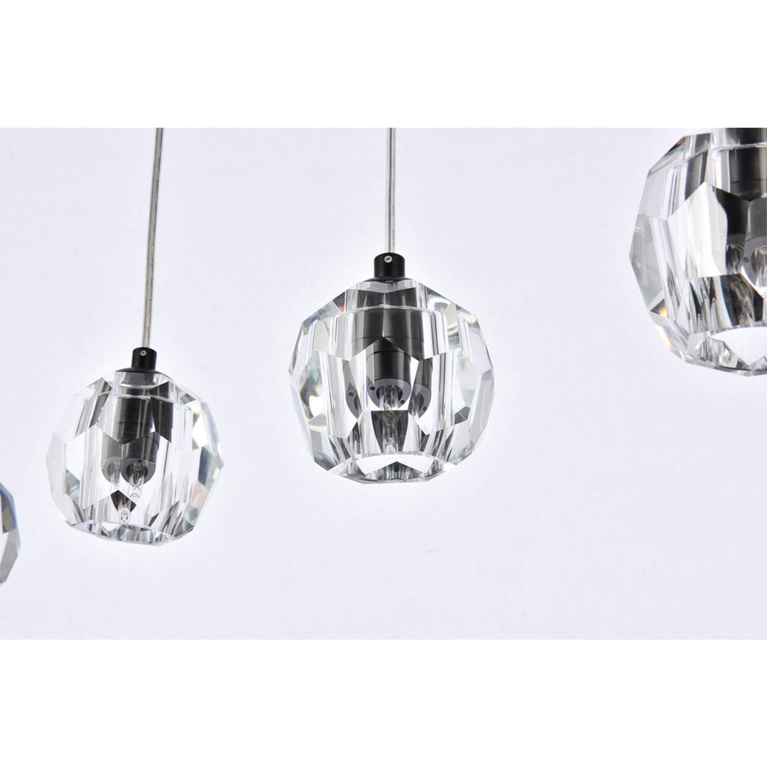 5 Lights Black Pendant - View 6 - Joshua Marshal