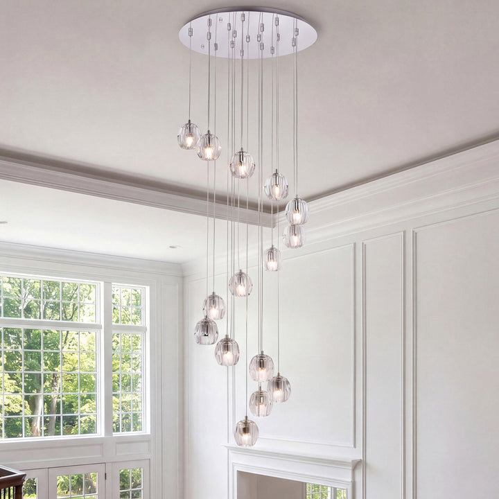 18 Lights Chrome Pendant Chrome Finish - LIGHTING by Joshua Marshal