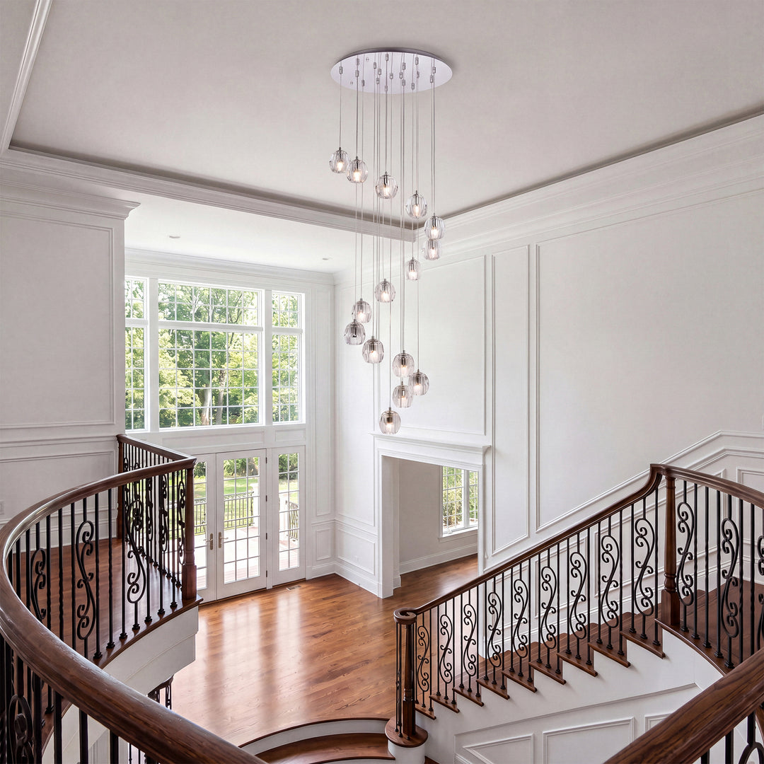 18 Lights Chrome Pendant - View 2 - Joshua Marshal