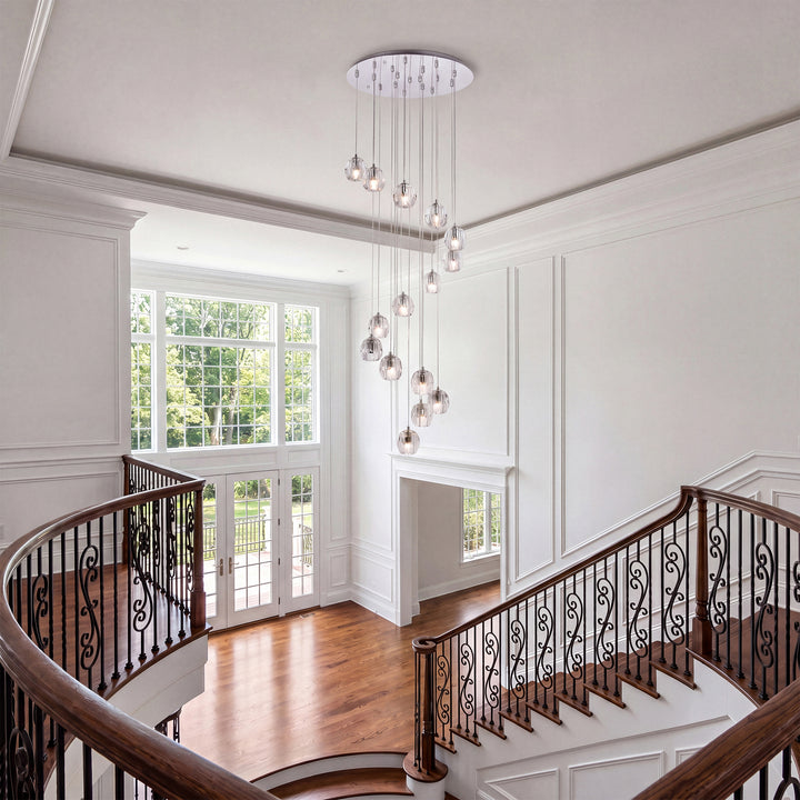 18 Lights Chrome Pendant - View 2 - Joshua Marshal