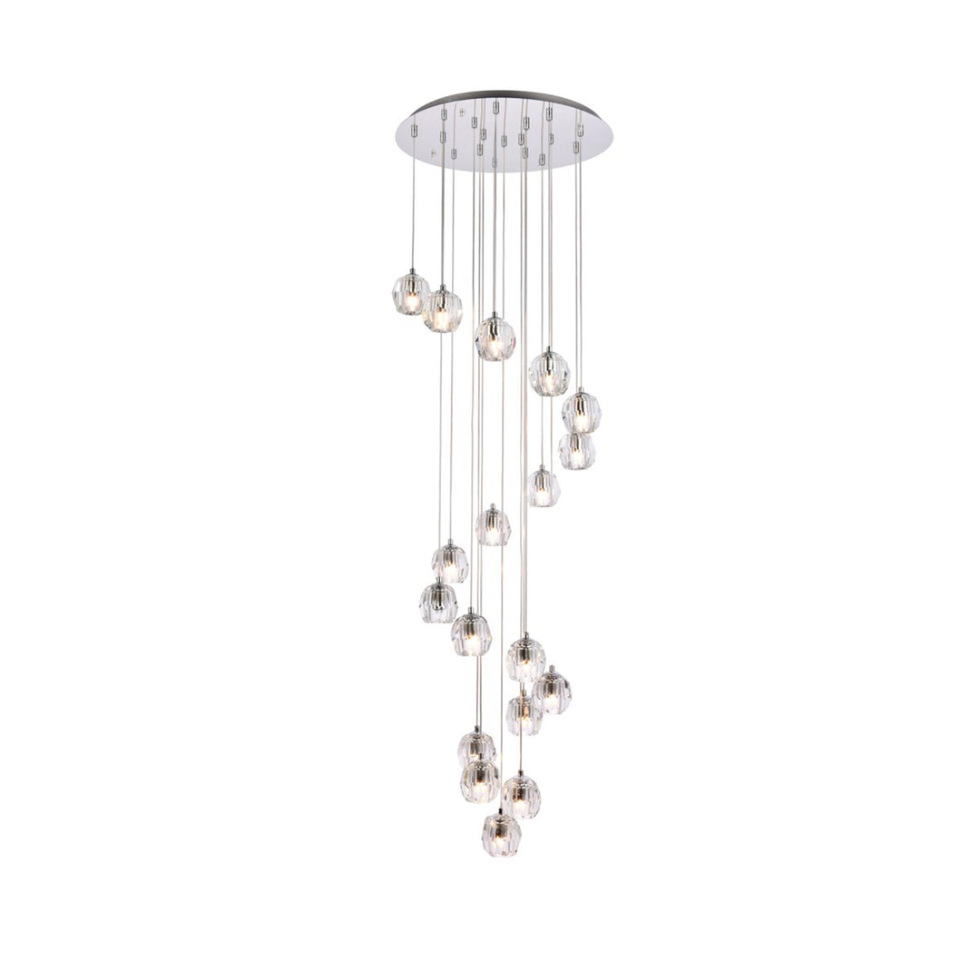 18 Lights Chrome Pendant - View 3 - Joshua Marshal