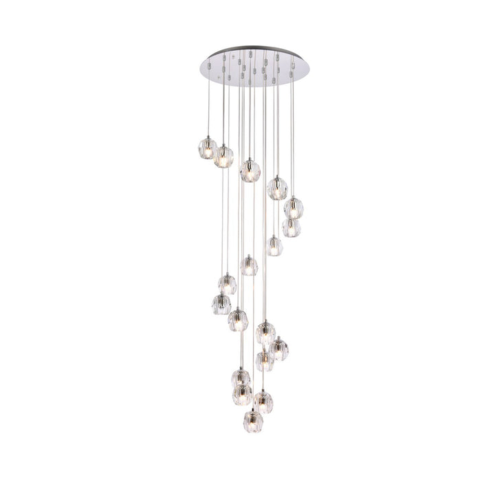 18 Lights Chrome Pendant - View 3 - Joshua Marshal