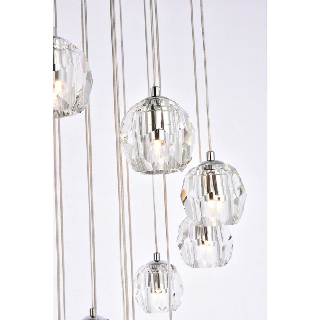 18 Lights Chrome Pendant - View 5 - Joshua Marshal