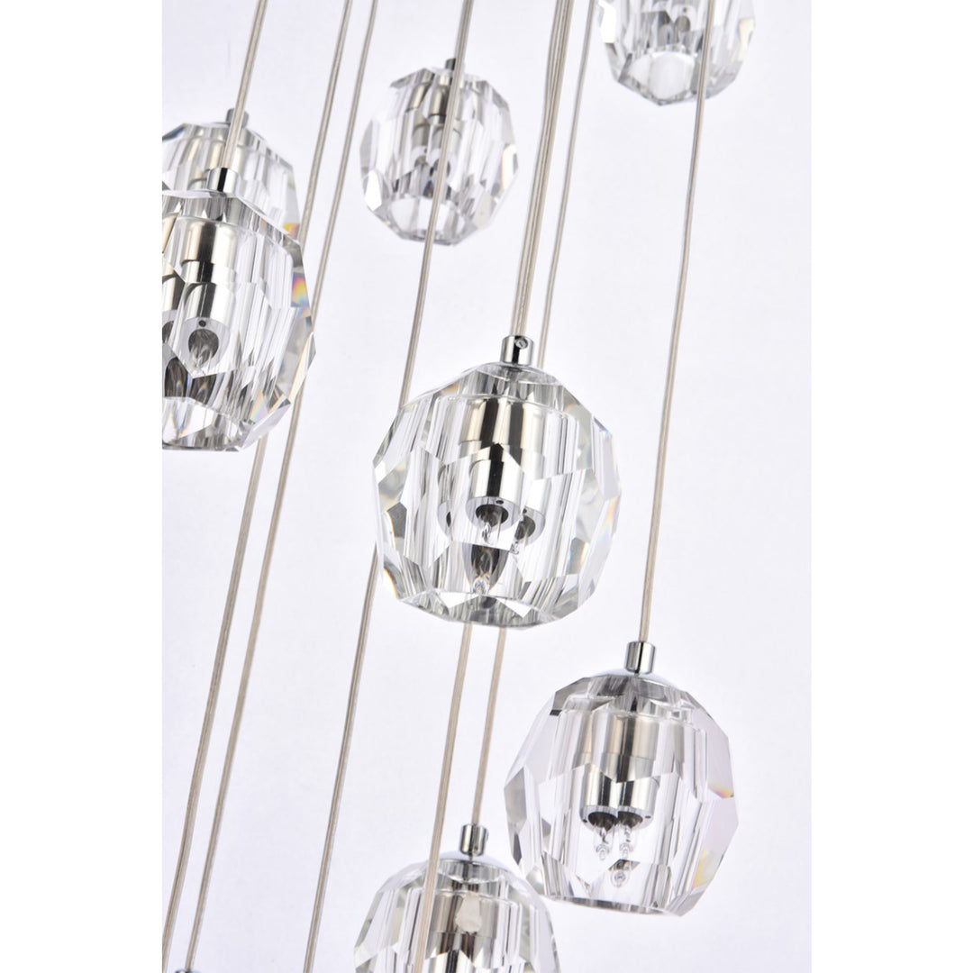 18 Lights Chrome Pendant - View 6 - Joshua Marshal