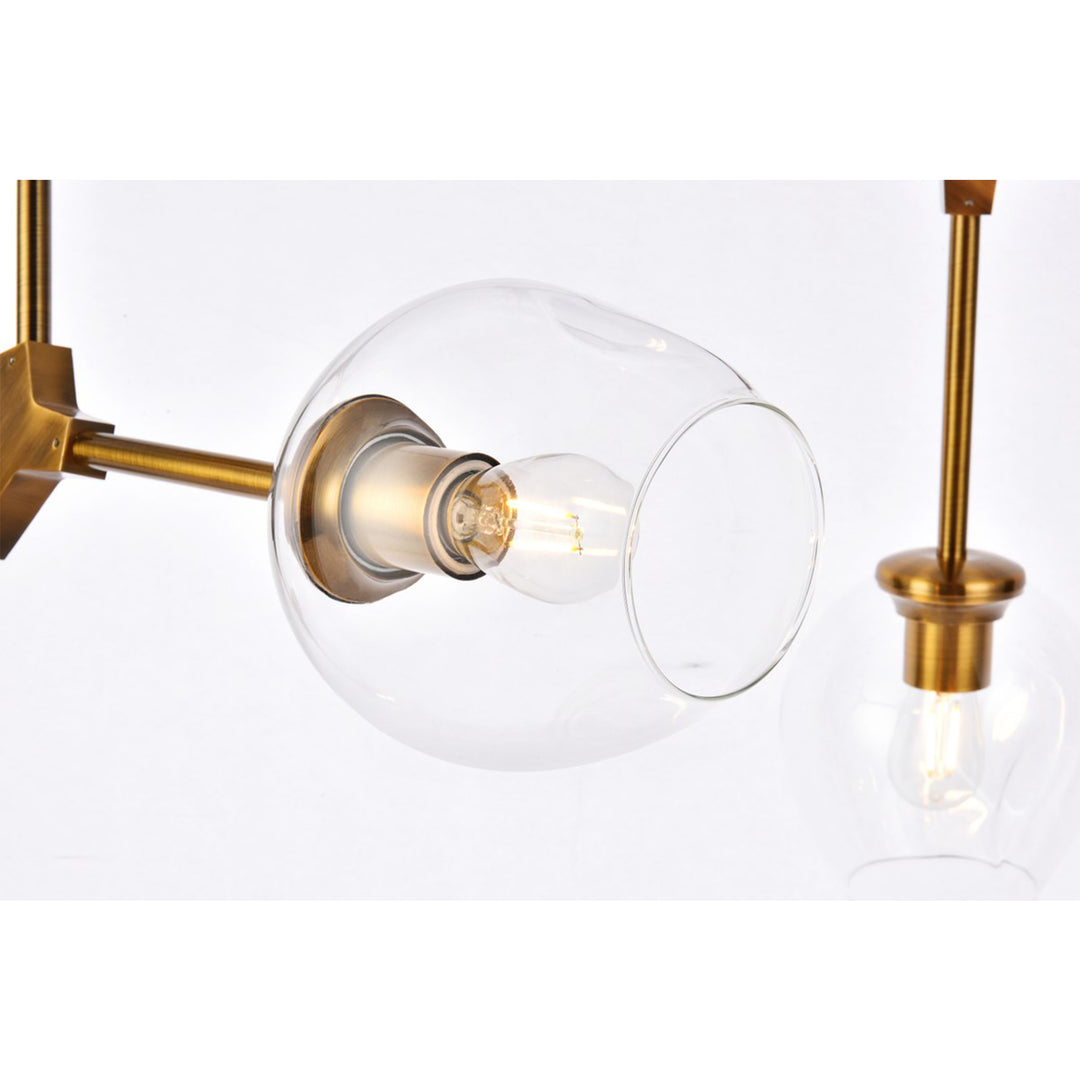 7 Lights Brass Chandelier - View 5 - Joshua Marshal
