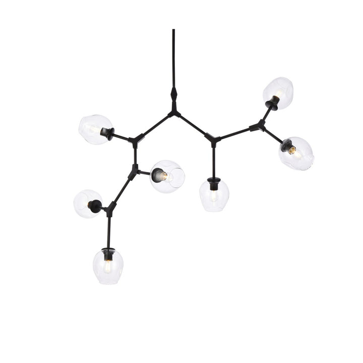 7 Lights Black Chandelier - View 3 - Joshua Marshal