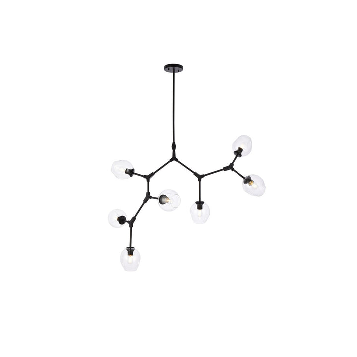 7 Lights Black Chandelier - View 4 - Joshua Marshal