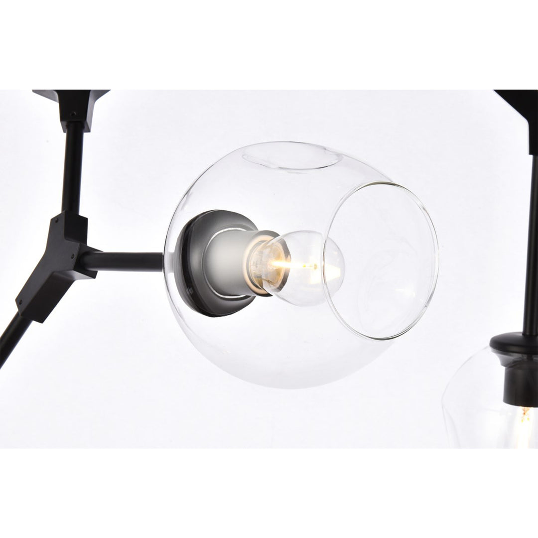 7 Lights Black Chandelier - View 5 - Joshua Marshal