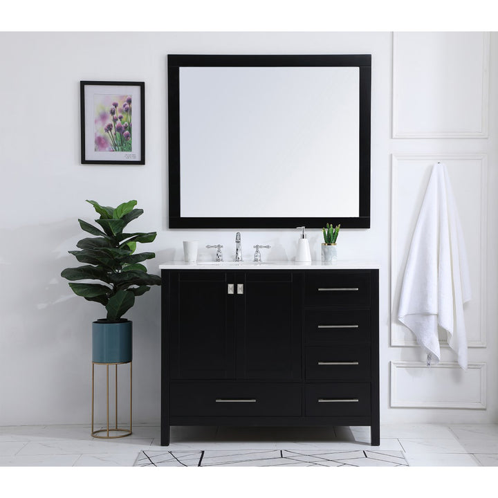 42 Inch Single Bathroom Vanity In Black - View 2 - Joshua Marshal