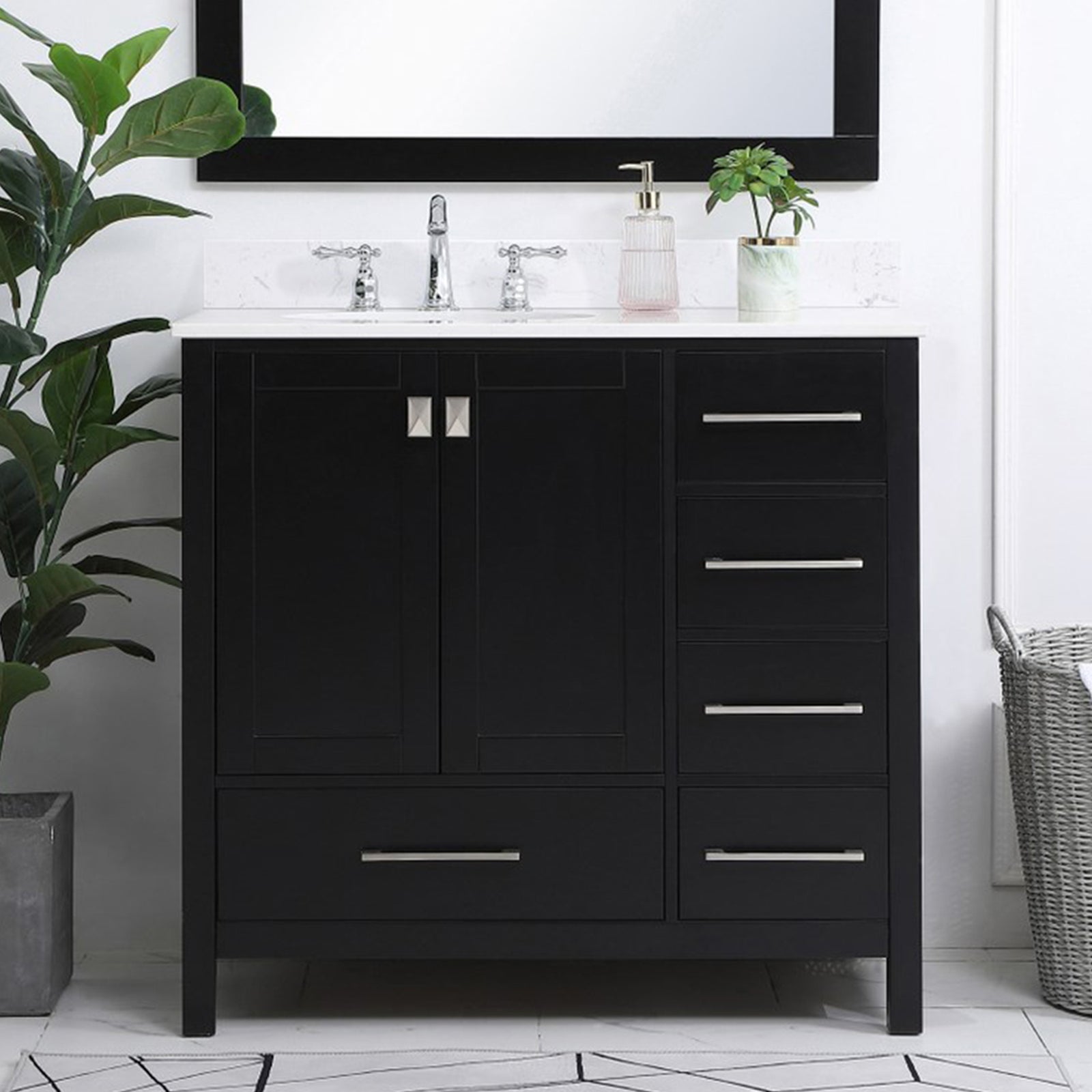 36 Inch Single Bathroom Vanity In Black Black Finish - KITCHEN & BATH by Joshua Marshal