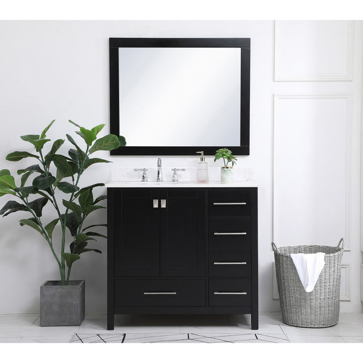 36 Inch Single Bathroom Vanity In Black - View 2 - Joshua Marshal
