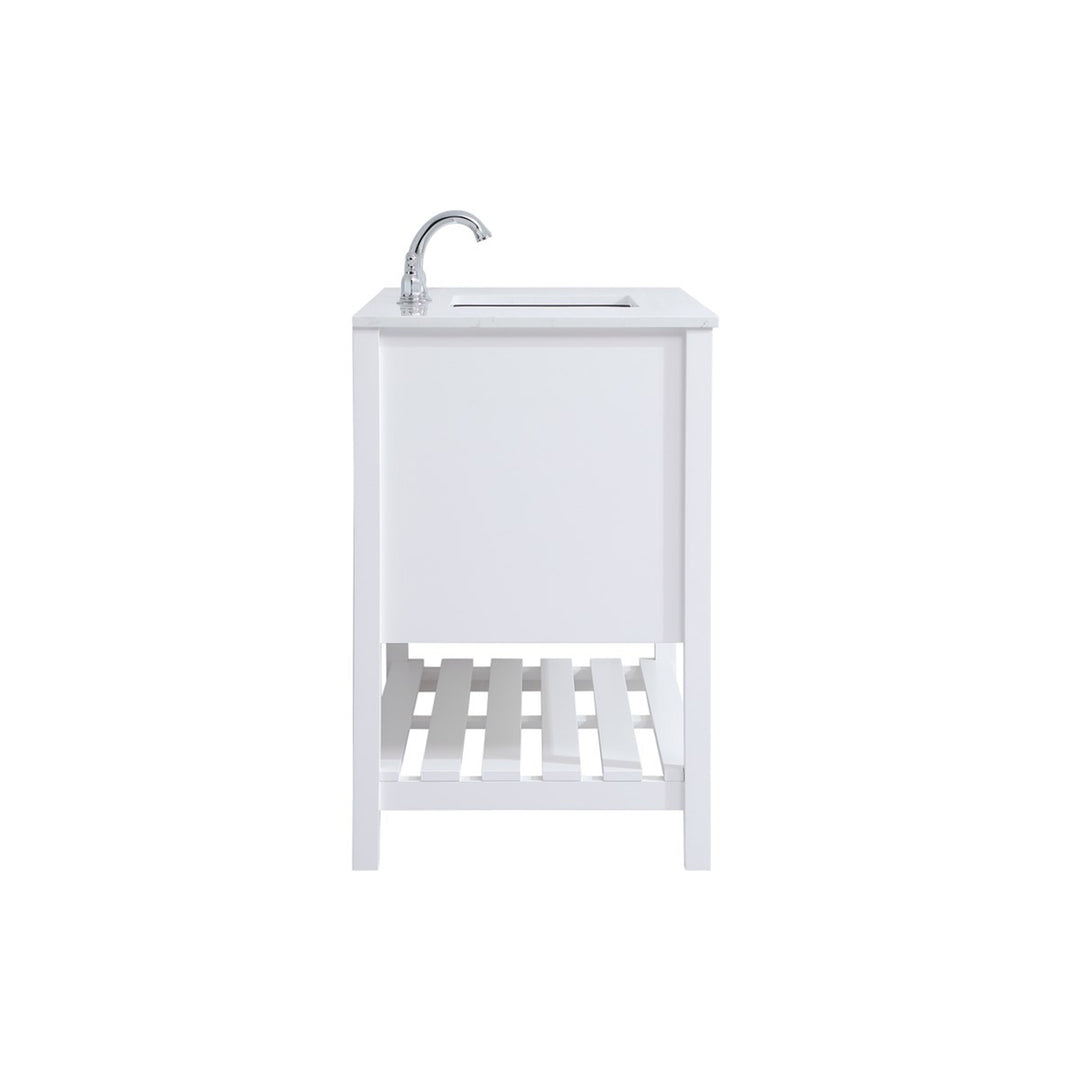 42 Inch Single Bathroom Vanity In White - View 6 - Joshua Marshal