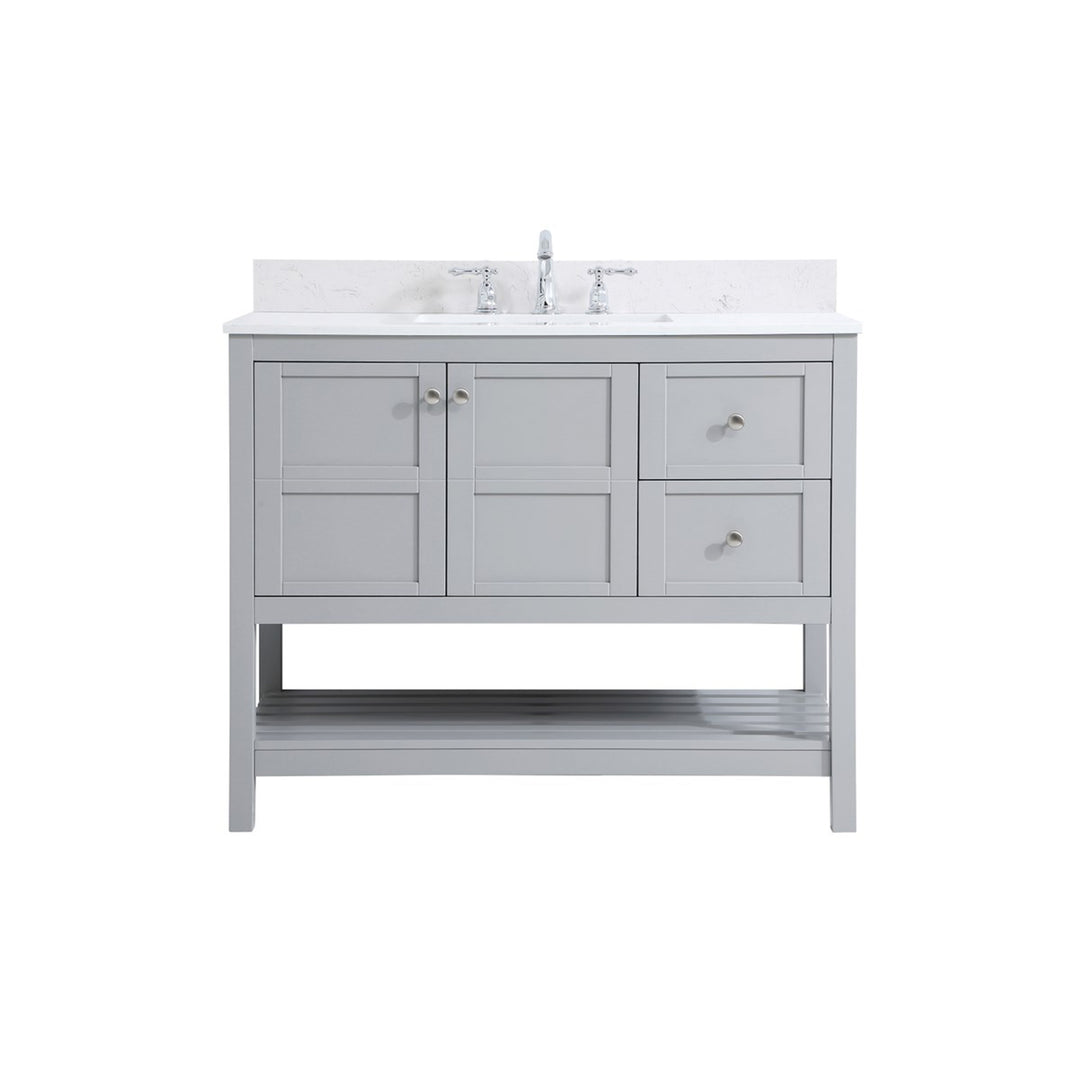 42 Inch Single Bathroom Vanity In Gray - View 4 - Joshua Marshal