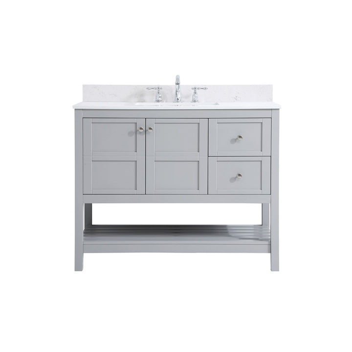 42 Inch Single Bathroom Vanity In Gray - View 4 - Joshua Marshal