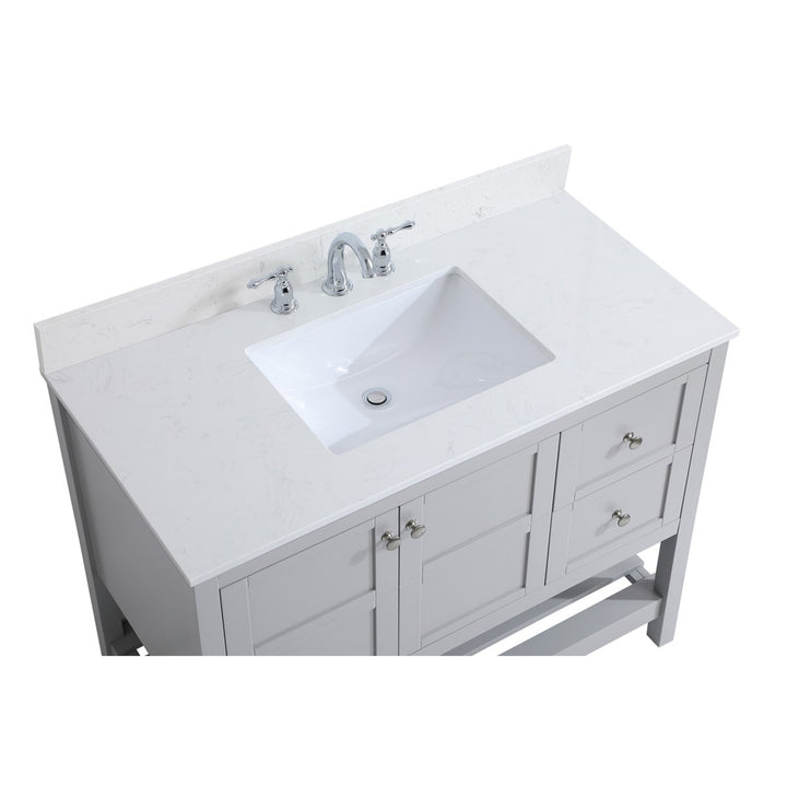 42 Inch Single Bathroom Vanity In Gray - View 6 - Joshua Marshal