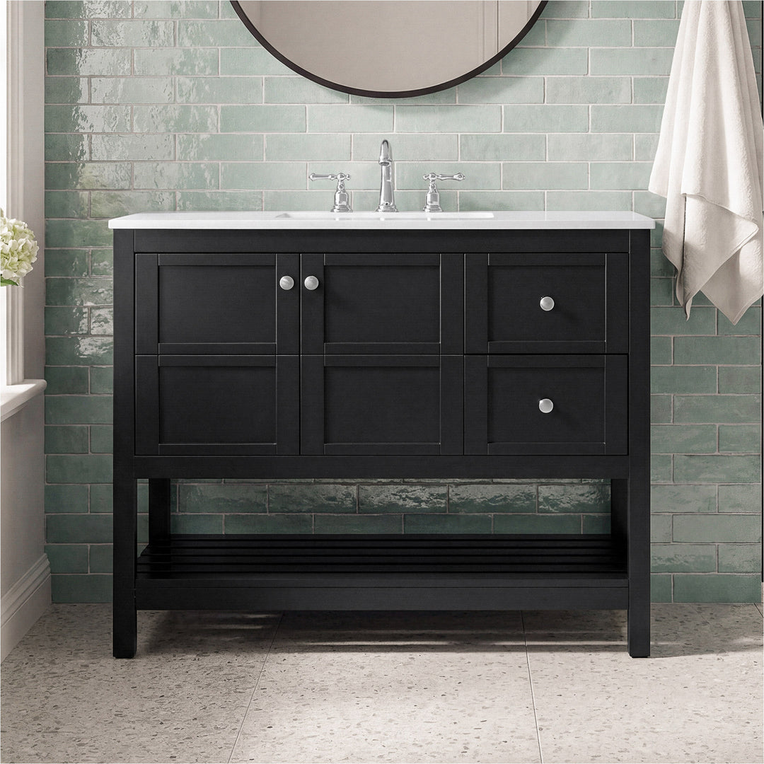 42 Inch Single Bathroom Vanity In Black Black Finish - KITCHEN & BATH by Joshua Marshal