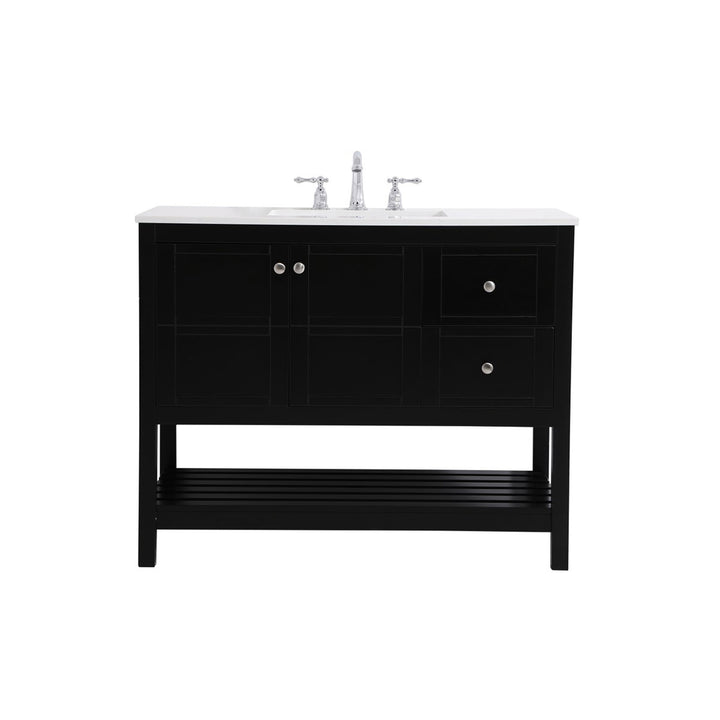 42 Inch Single Bathroom Vanity In Black - View 3 - Joshua Marshal