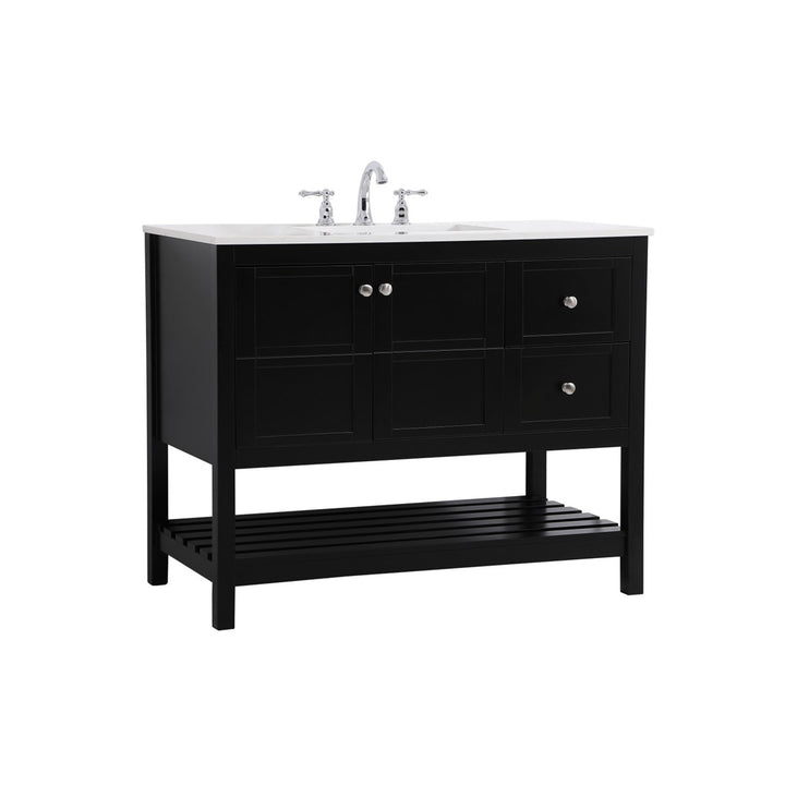 42 Inch Single Bathroom Vanity In Black - View 4 - Joshua Marshal
