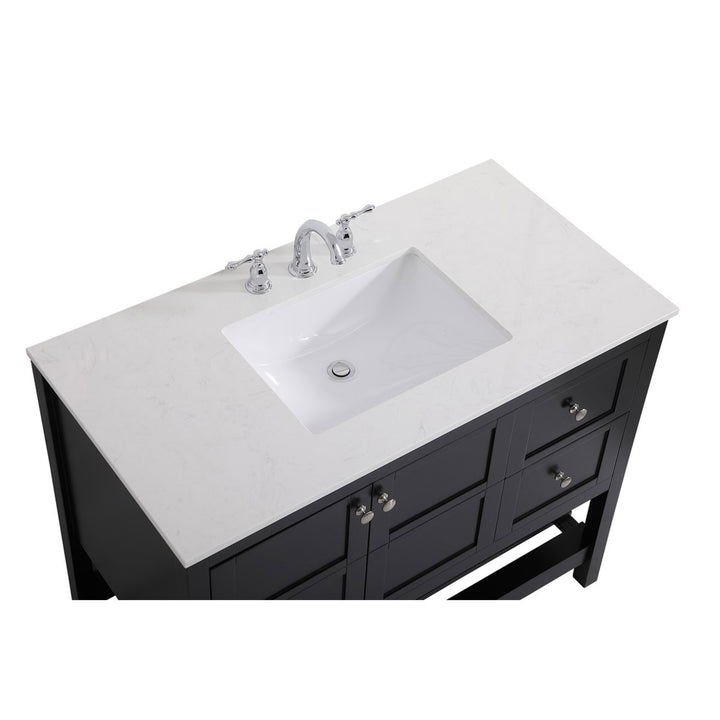 42 Inch Single Bathroom Vanity In Black - View 6 - Joshua Marshal