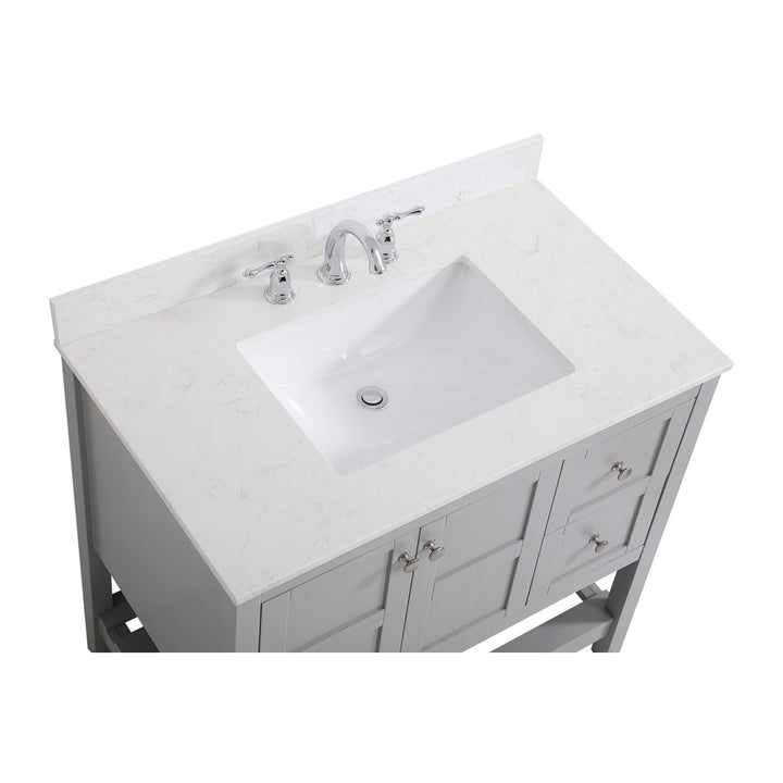 36 Inch Single Bathroom Vanity In Gray - View 5 - Joshua Marshal