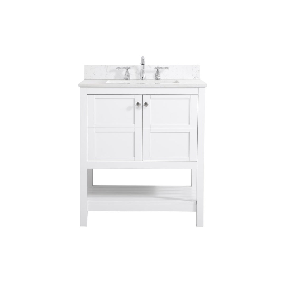 30 Inch Single Bathroom Vanity In White - View 3 - Joshua Marshal