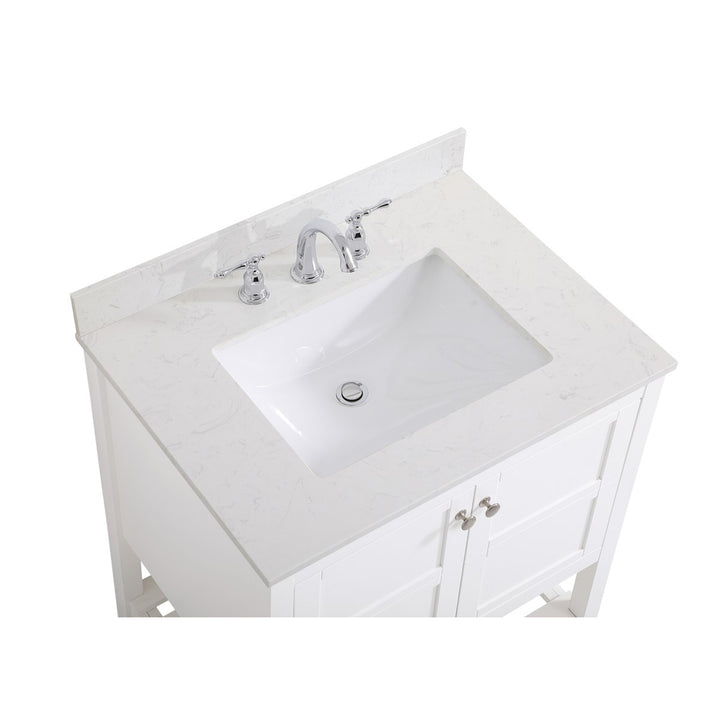 30 Inch Single Bathroom Vanity In White - View 4 - Joshua Marshal