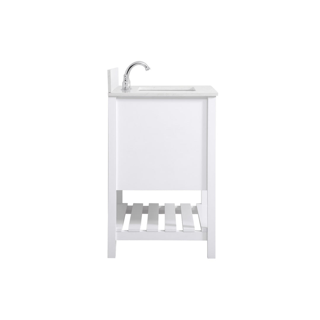 30 Inch Single Bathroom Vanity In White - View 6 - Joshua Marshal