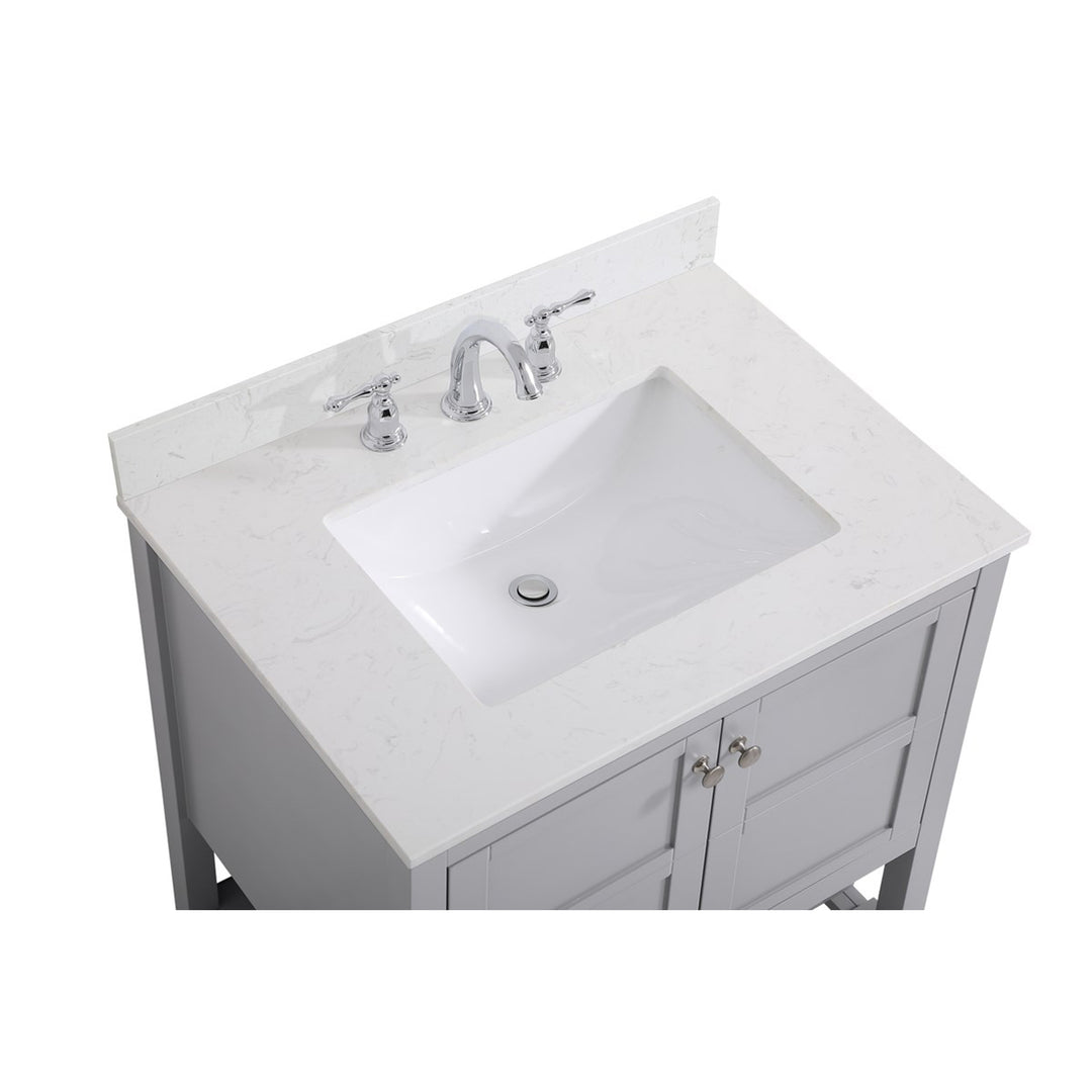 30 Inch Single Bathroom Vanity In Gray - View 6 - Joshua Marshal