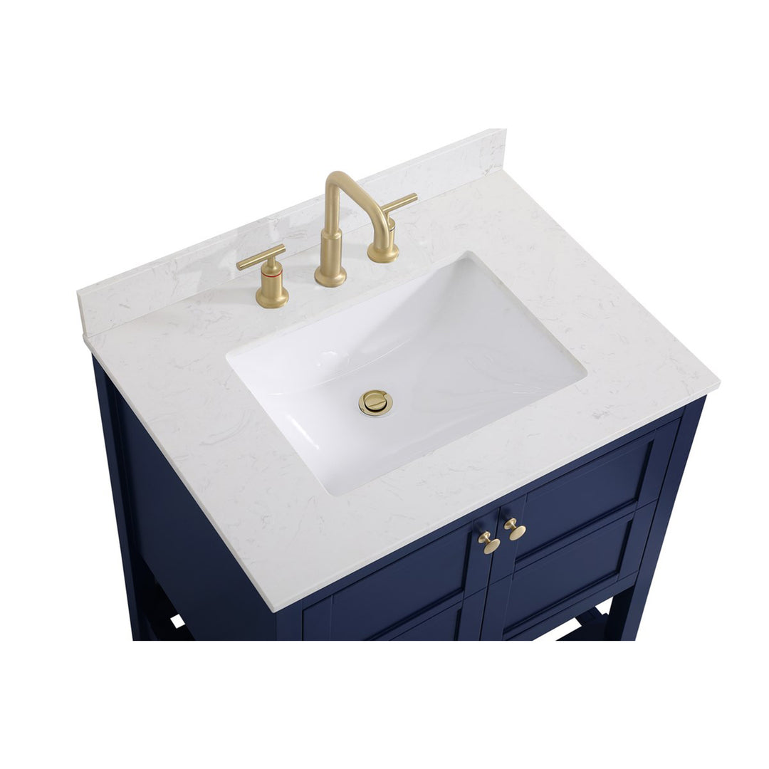 30 Inch Single Bathroom Vanity In Blue - View 6 - Joshua Marshal