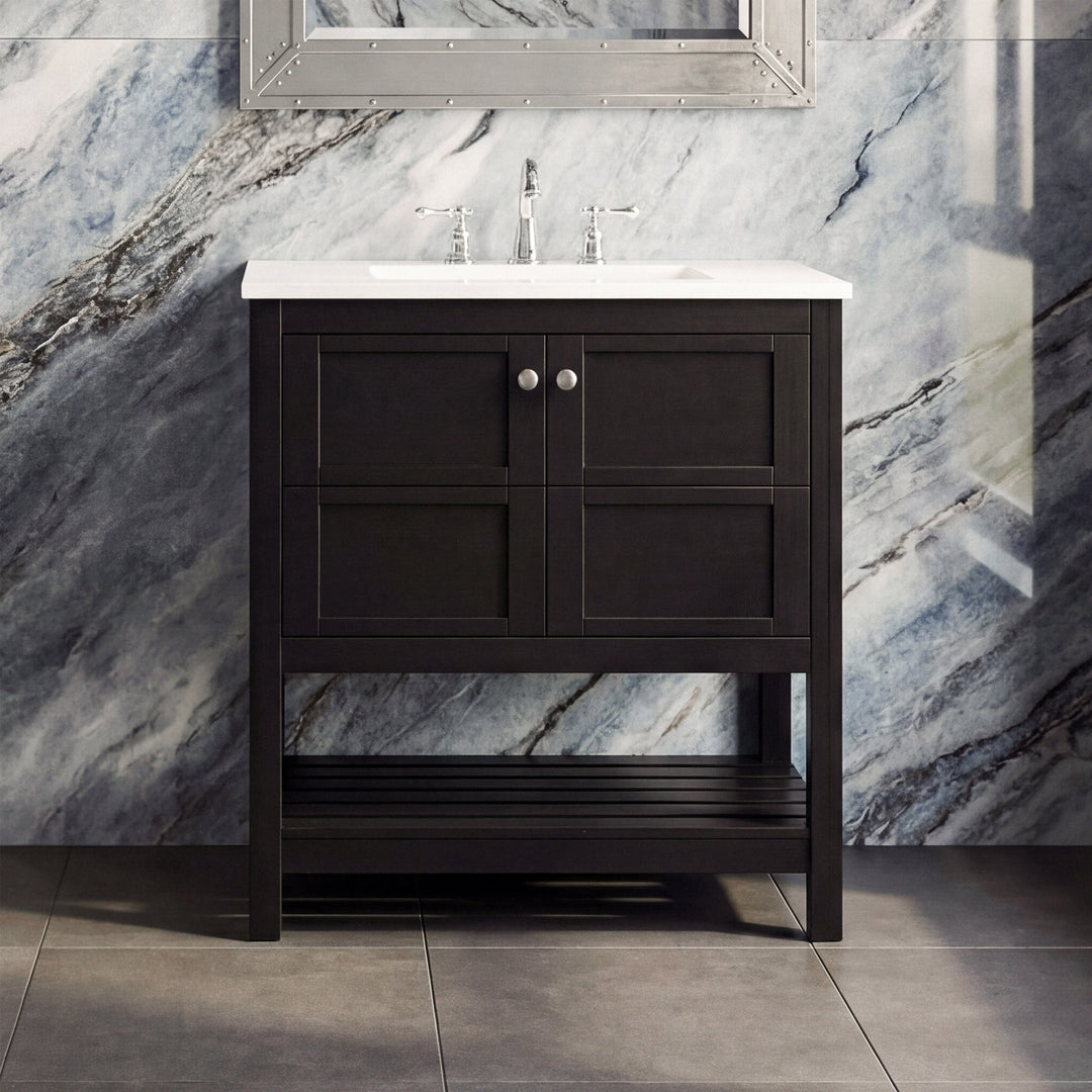 30 Inch Single Bathroom Vanity In Black Black Finish - KITCHEN & BATH by Joshua Marshal