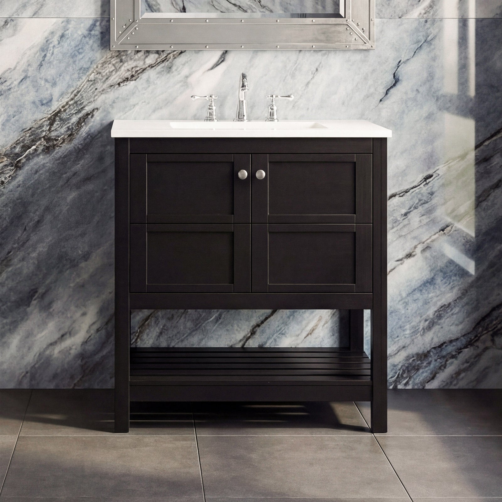 30 Inch Single Bathroom Vanity In Black Black Finish - KITCHEN & BATH by Joshua Marshal