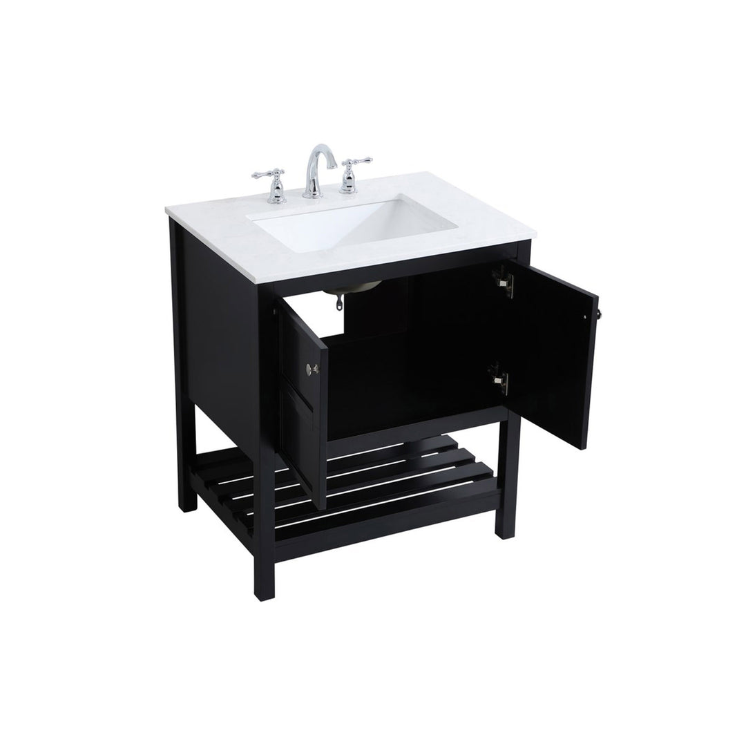 30 Inch Single Bathroom Vanity In Black - View 5 - Joshua Marshal