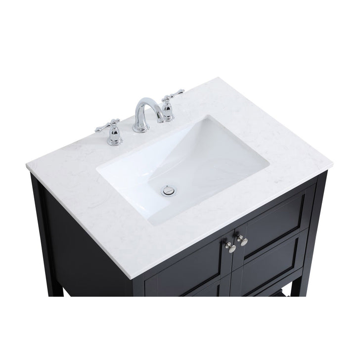 30 Inch Single Bathroom Vanity In Black - View 6 - Joshua Marshal
