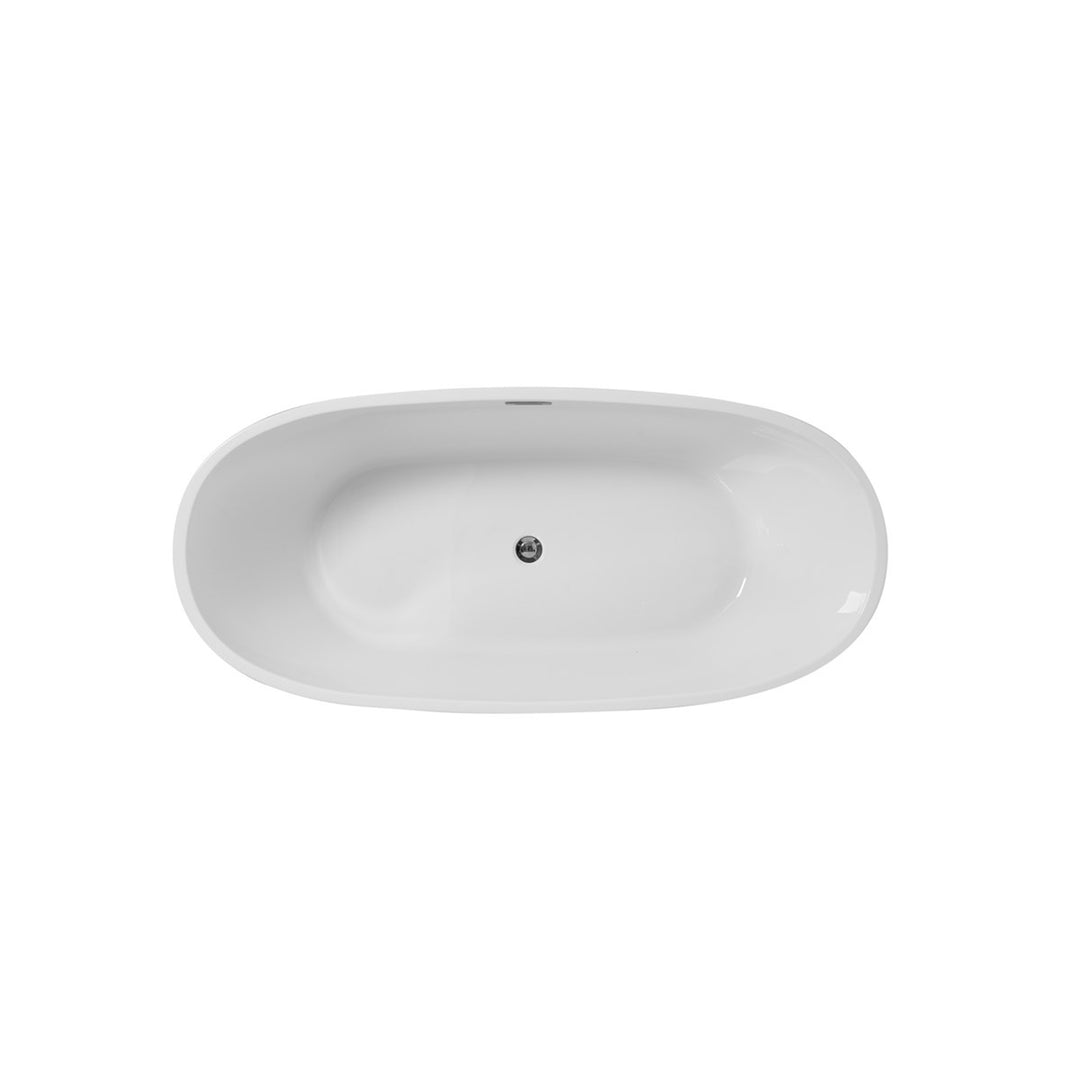 67 Inch Soaking Roll Top Bathtub In Glossy White - View 6 - Joshua Marshal