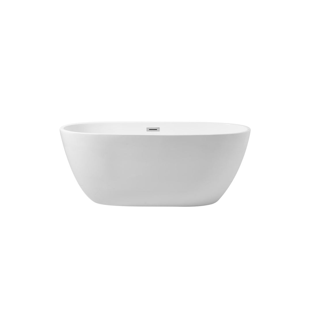 59 Inch Soaking Roll Top Bathtub In Glossy White - View 3 - Joshua Marshal