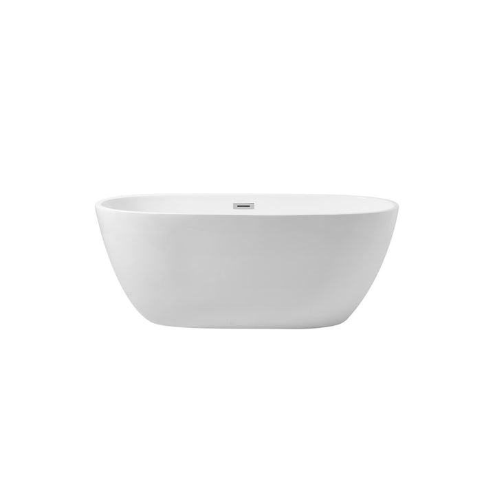 59 Inch Soaking Roll Top Bathtub In Glossy White - View 3 - Joshua Marshal