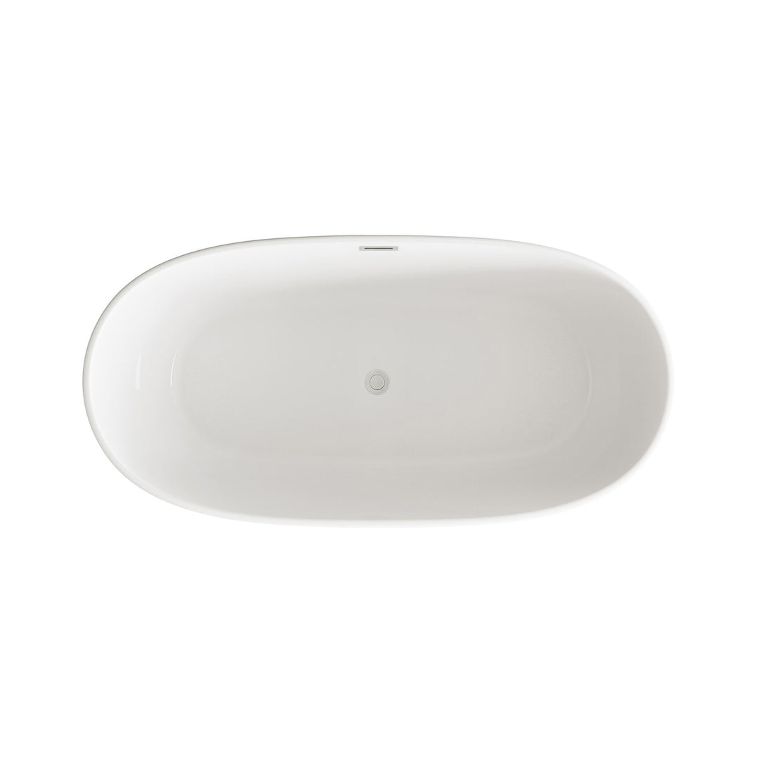 59 Inch Soaking Roll Top Bathtub In Glossy White - View 6 - Joshua Marshal