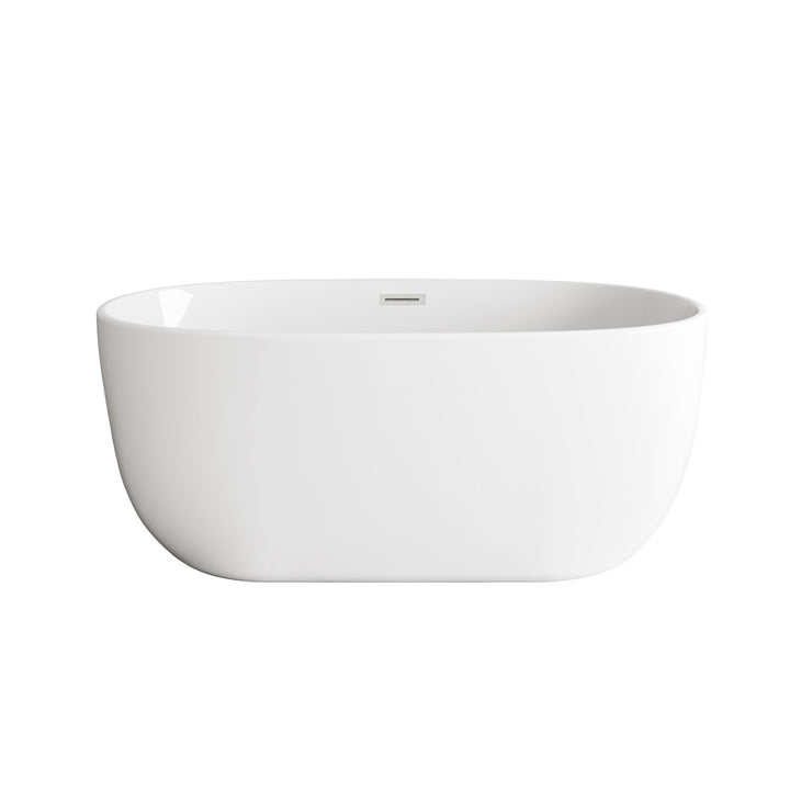 54 Inch Soaking Roll Top Bathtub In Glossy White - View 3 - Joshua Marshal