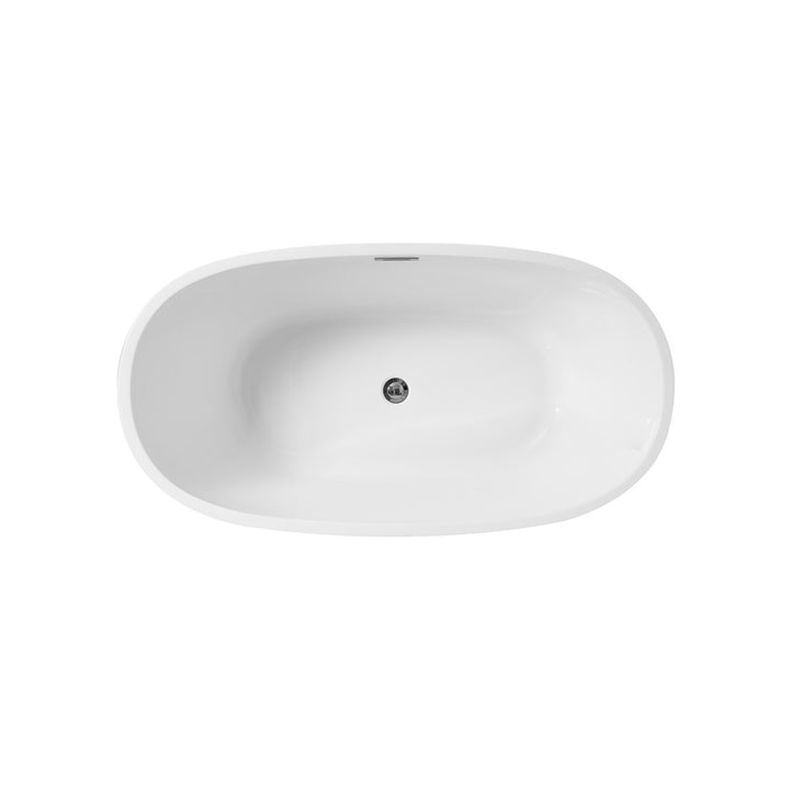 54 Inch Soaking Roll Top Bathtub In Glossy White - View 6 - Joshua Marshal